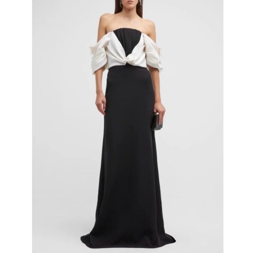 Hellessy Lea Off Shoulder Draped Jacket Gown